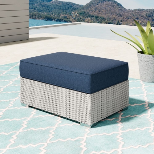 Milano Dark Blue - Large Ottoman