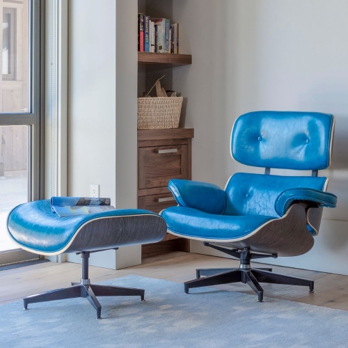 Leonard Bentwood Chair & Ottoman (Teal)